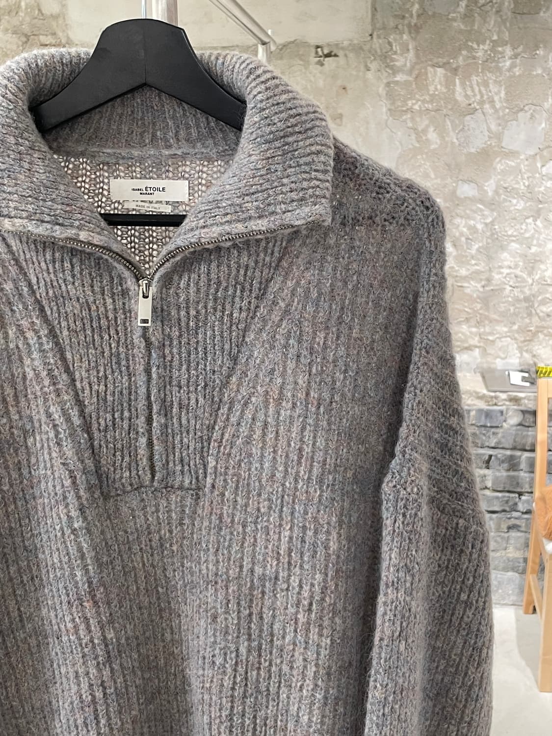 이자벨 마랑 에뚜왈 코튼 캔디 하프집 모헤어 폴라 니트 상품이미지3