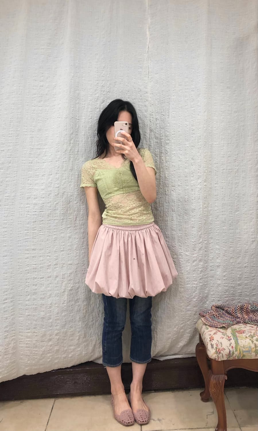 sage lace top 상품이미지2