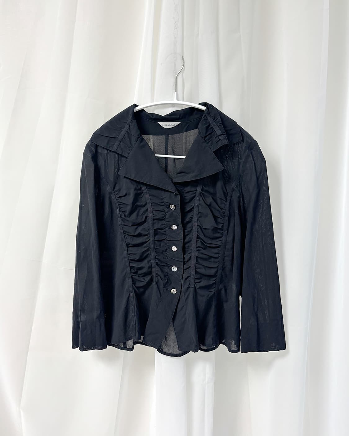 temne two-shirring 3/4 sleeve shirt 상품이미지1