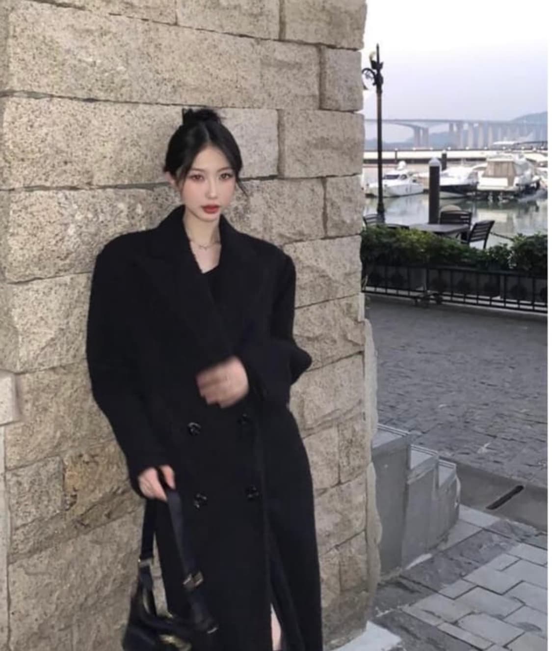 모헤어 더블 롱코트 상품이미지2