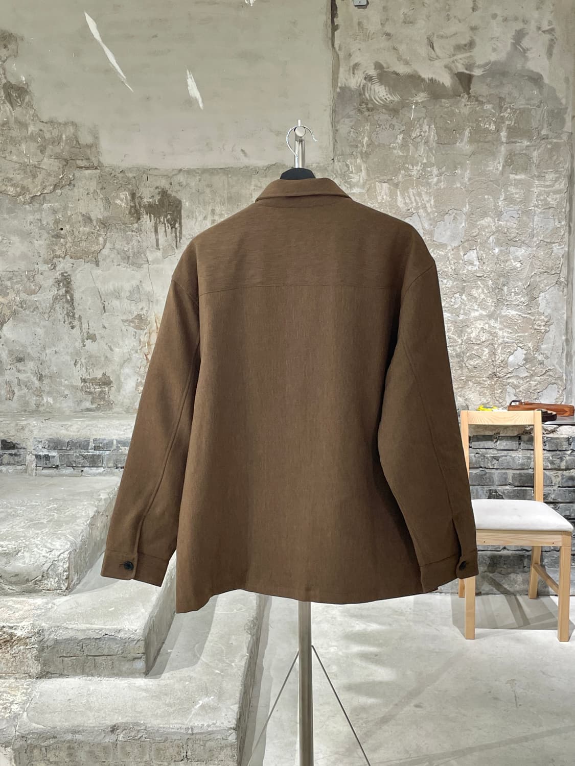 서퓨즈 브라운 체스트 포켓 라이닝 폴리에스터 셔츠 자켓 상품이미지6