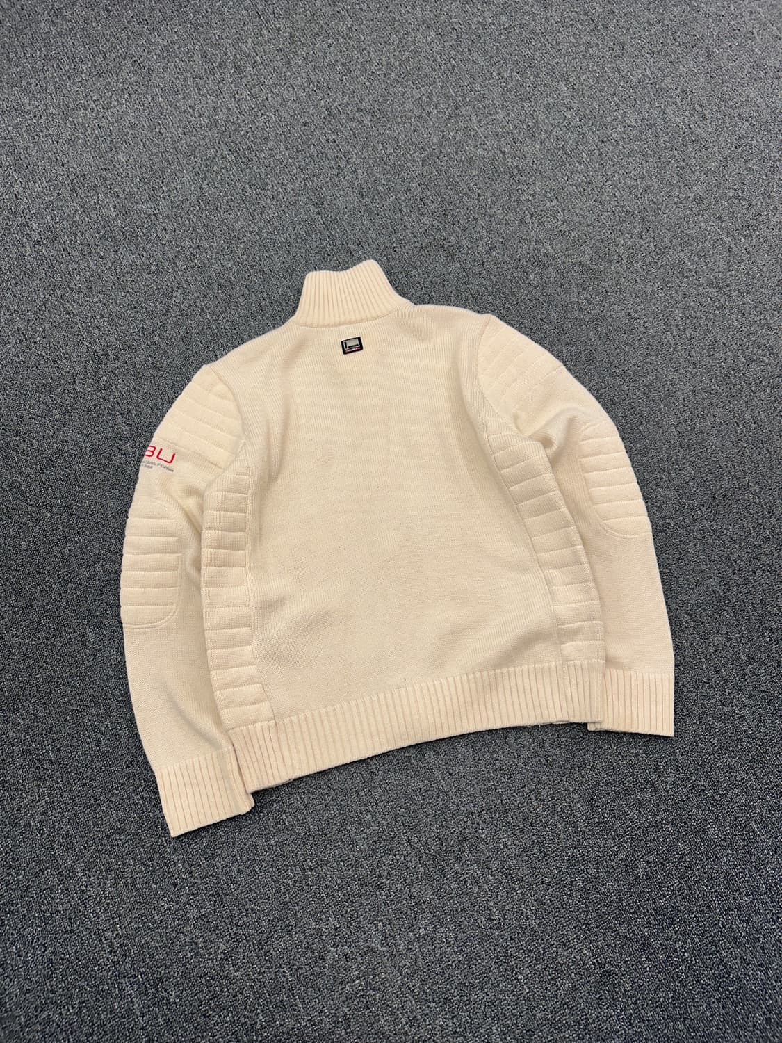 L) 후부 아이보리 니트 집업 스웨터 상품이미지2