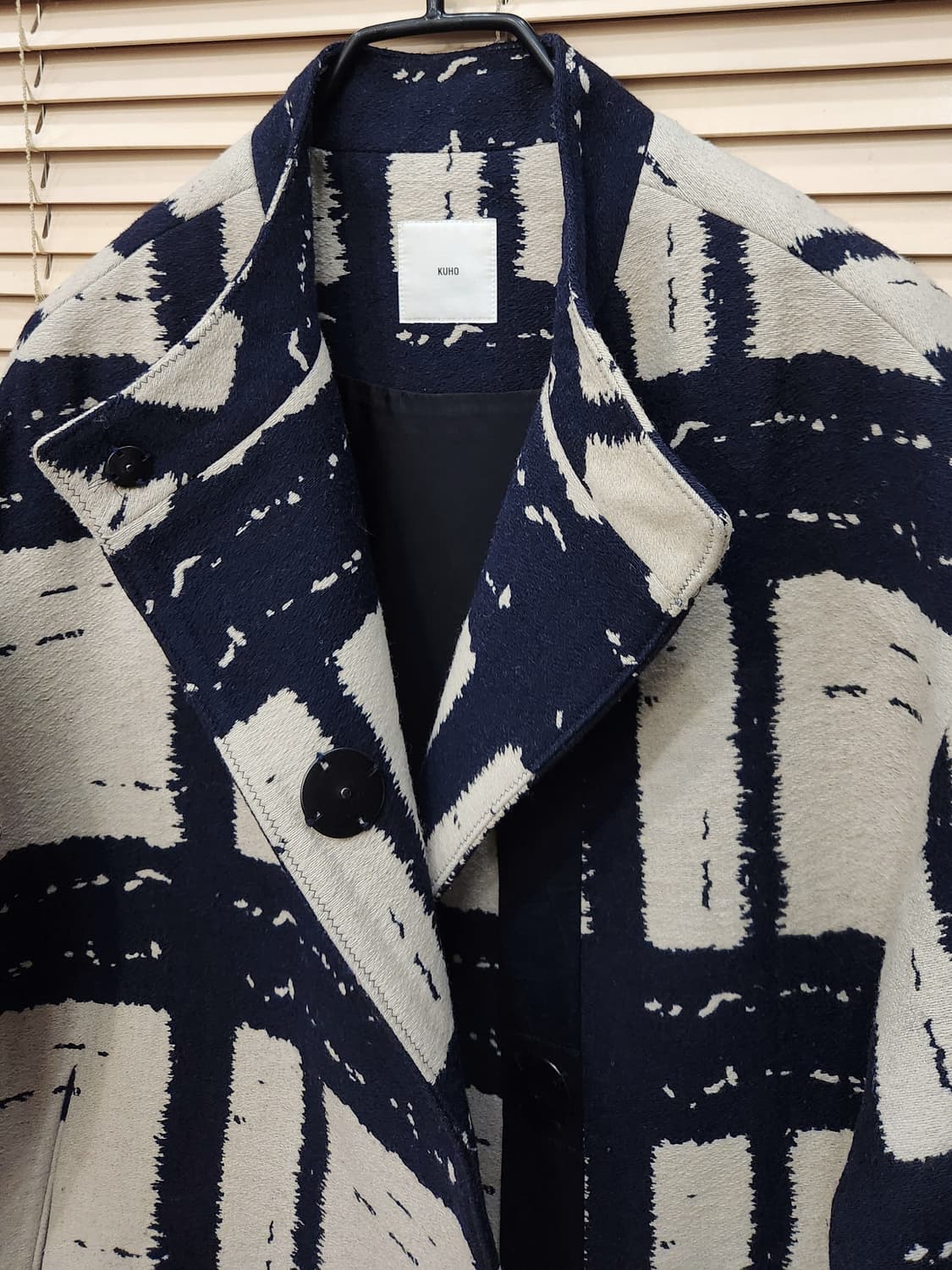 KUHO구호 붓터치패턴 7부소매 롱코트 상품이미지3