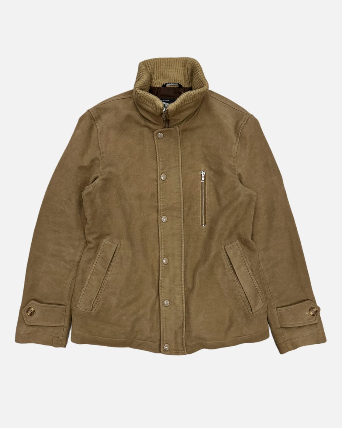 beige ribbed collar zip-up jacket 상품이미지1