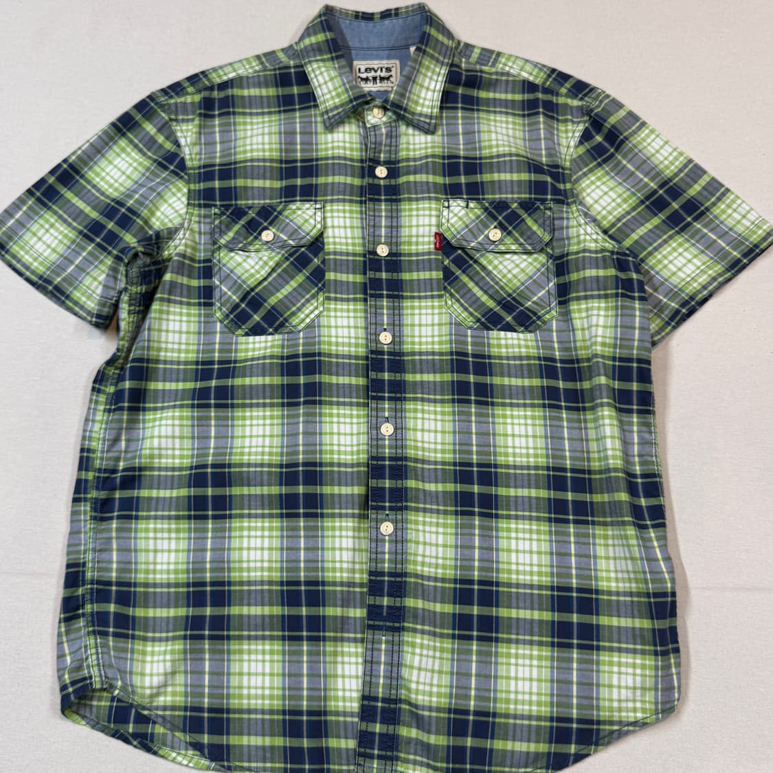 XL) 리바이스 투포켓 체크 반팔 셔츠 상품이미지2