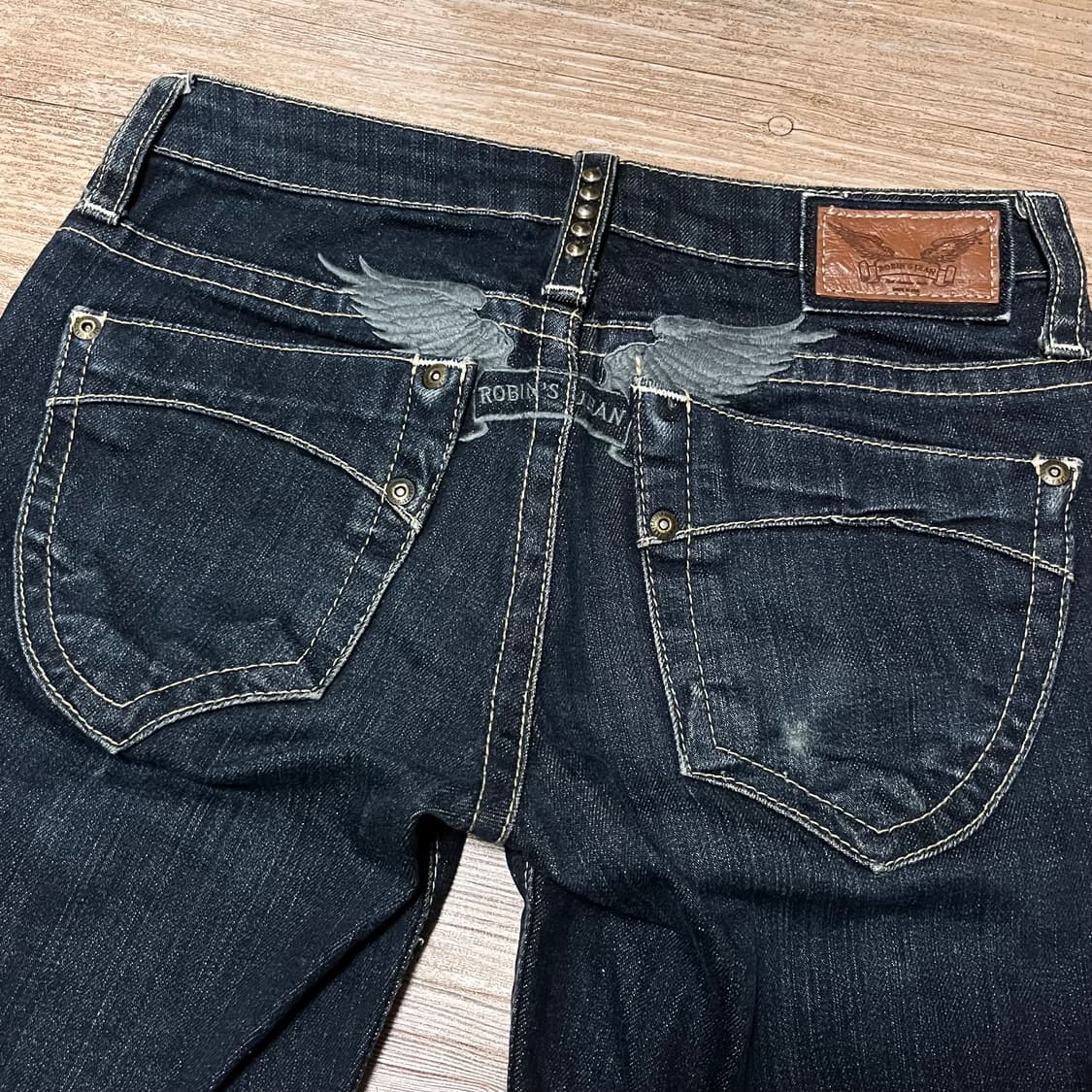 로빈스진 로우라이즈 일자핏 흑청 상품이미지3