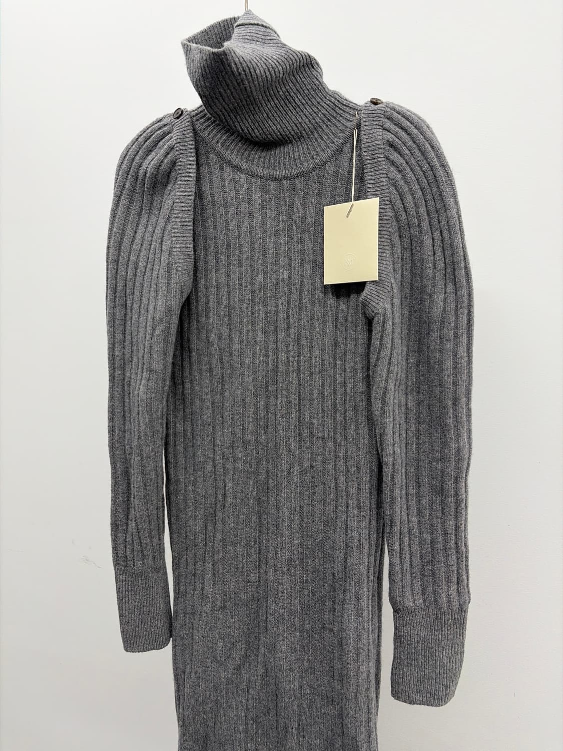 RECTO 회색 골지 터틀넥 니트 원피스 S 상품이미지1