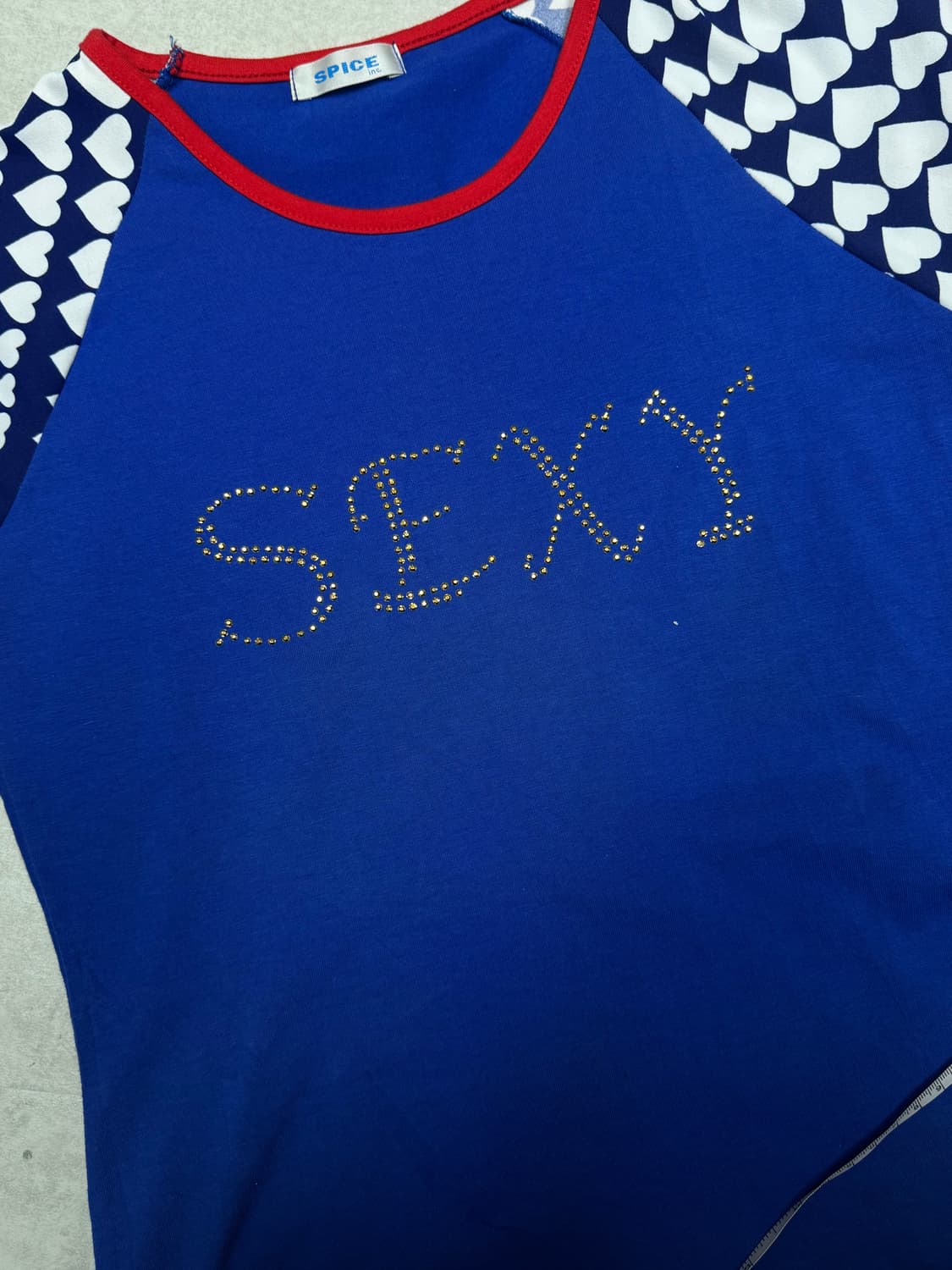 갸루 90s 하트도트 레터링탑 상품이미지3