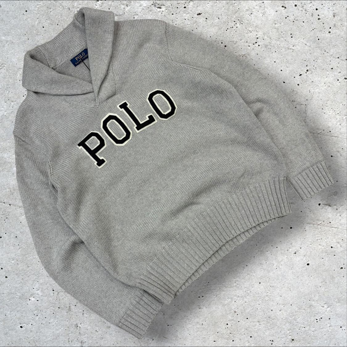 [M] 폴로 랄프로렌 POLO 로고 니트 스웨터 회색 D974 상품이미지1