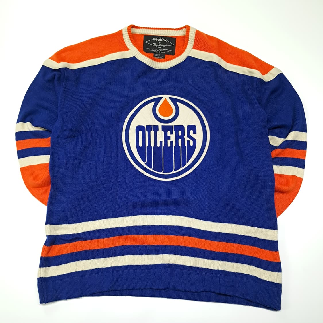 CL213 2XL 리복 90s한국판 NHL 오일러스 블루 하키스웨터 상품이미지1