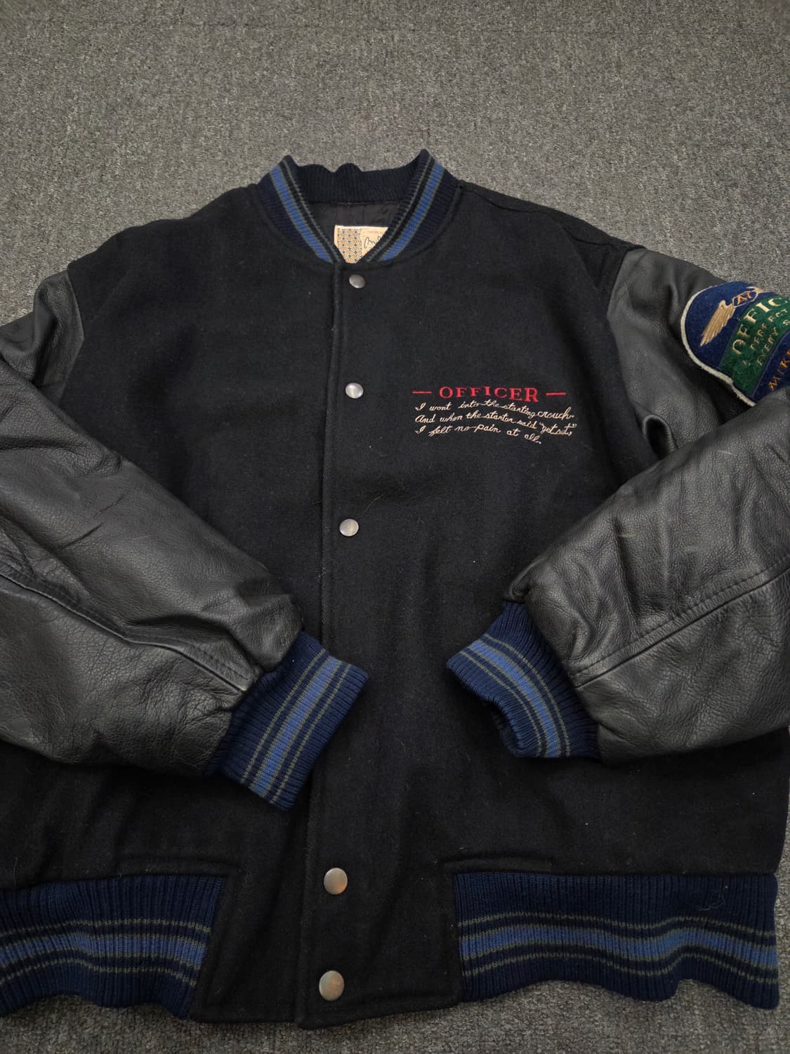 90's Mike birdies 바시티 레더 자켓 상품이미지5