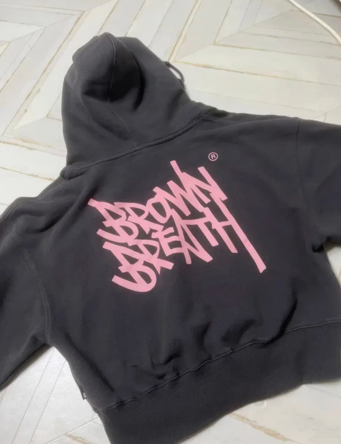 브라운브레스 크롭 후드티 오트밀,차콜 상품이미지1