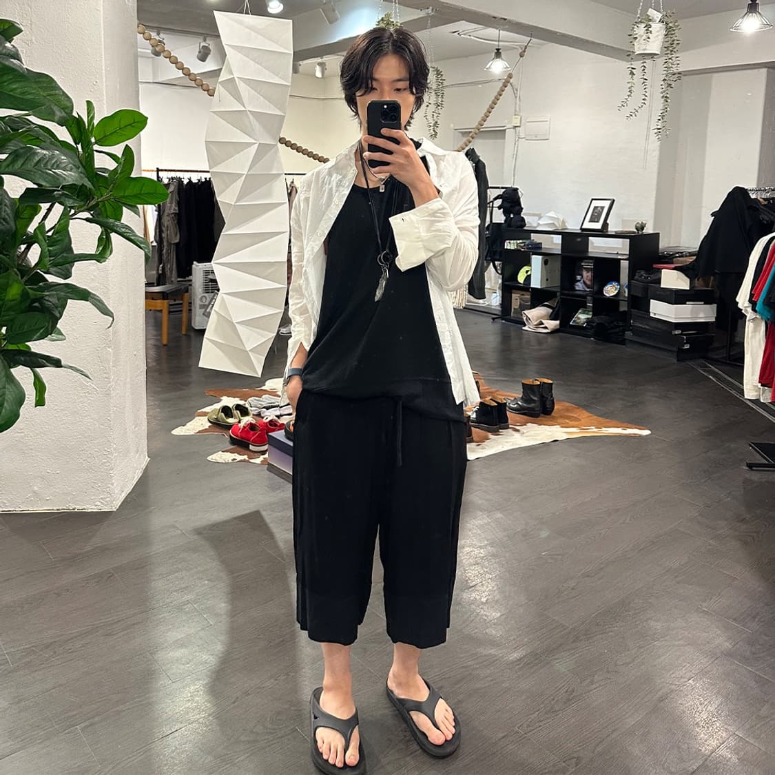 요지야마모토 레이온 크롭 팬츠 상품이미지4