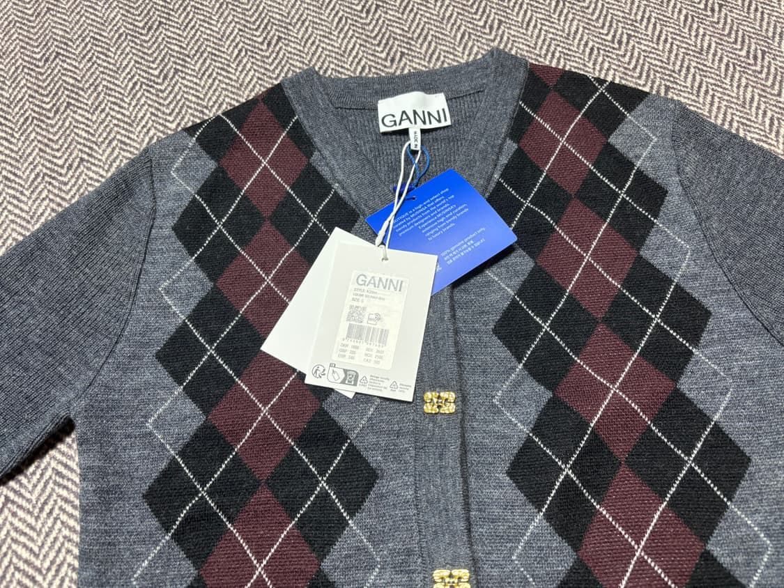 가니 아가일 가디건 S사이즈 새상품 상품이미지2