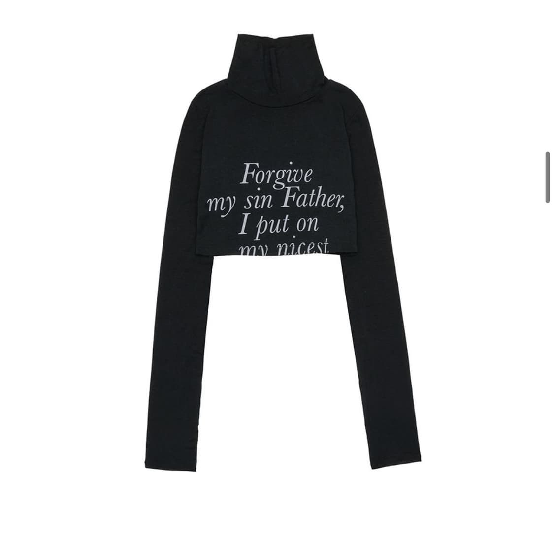 스컬프터 터틀넥 블랙 긴팔 티 상품이미지2