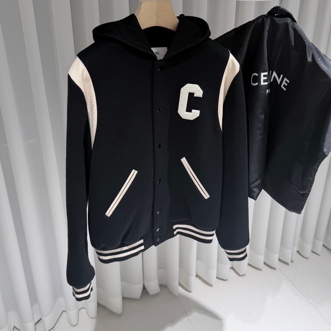 (A+/48) / 셀린느 캐시미어 울테디 바시티 후드 자켓 상품이미지5