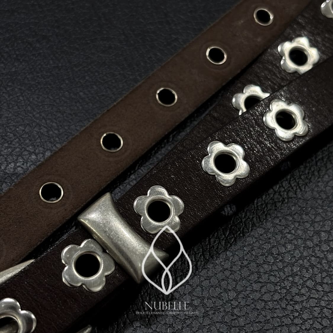 🌗 Flower stud belt / 플라워 스터드 소가죽 웨스턴 벨트 상품이미지6