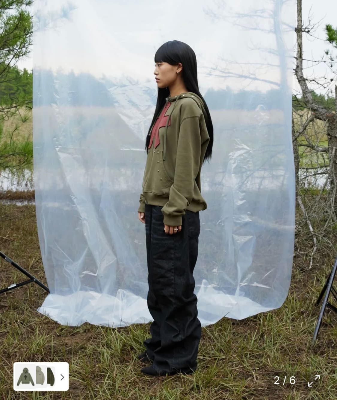 STAR PATCHED HOODIE ZIP-UP (KHAKI) 상품이미지2