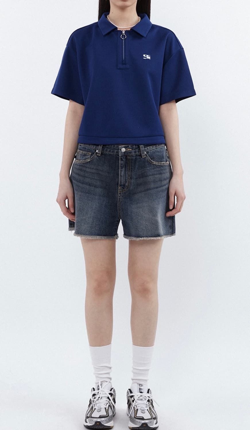 코드그라피 와플형 크롭 반팔 티셔츠 상품이미지2