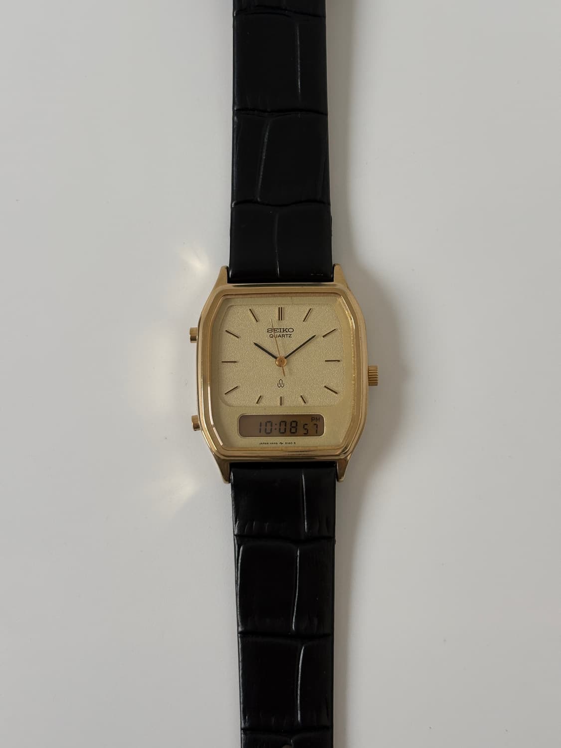 1980s Texture Dial Gold Tank Ana-Digi 상품이미지3