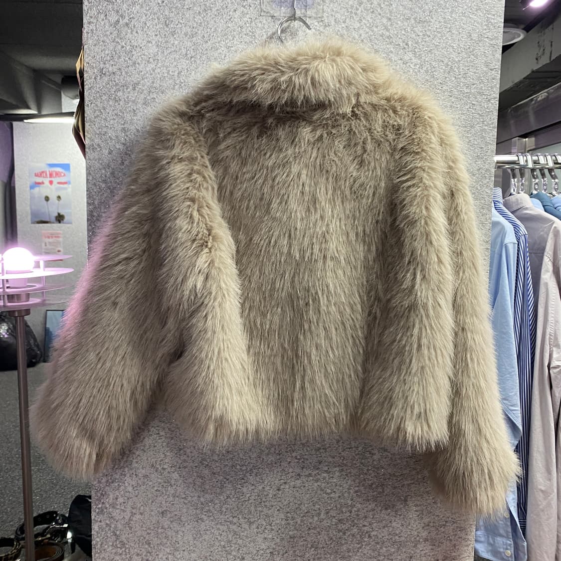 H&M 베이지 퍼 자켓 B3727 상품이미지4