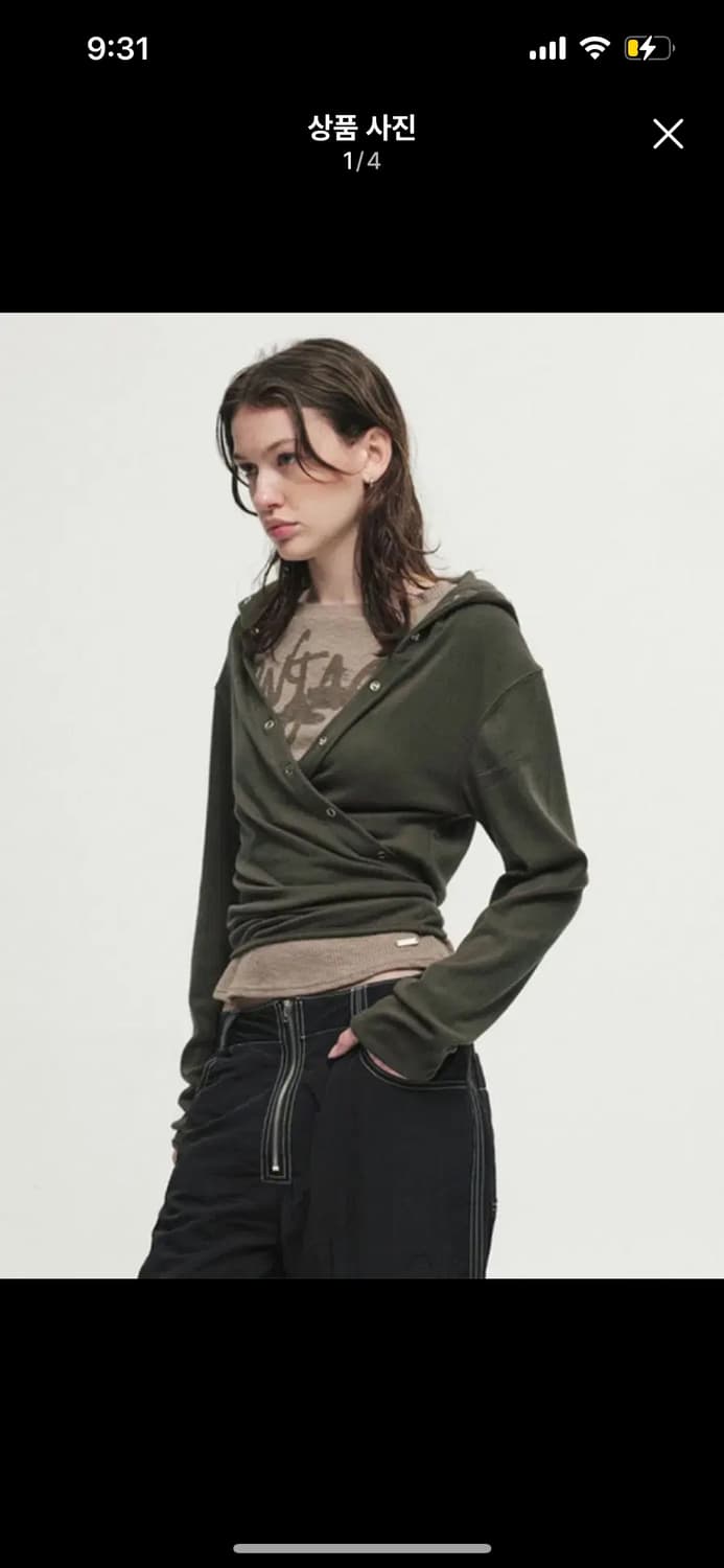 세릭 WRAP HOOD CARDIGAN / KHAKI 상품이미지2