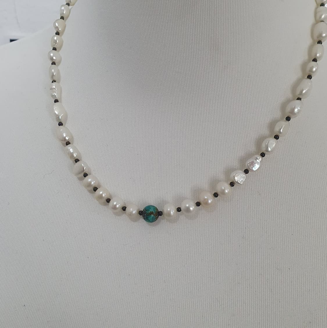 [Vintage] Freshwater Pearl & Onyx Neckla 상품이미지3