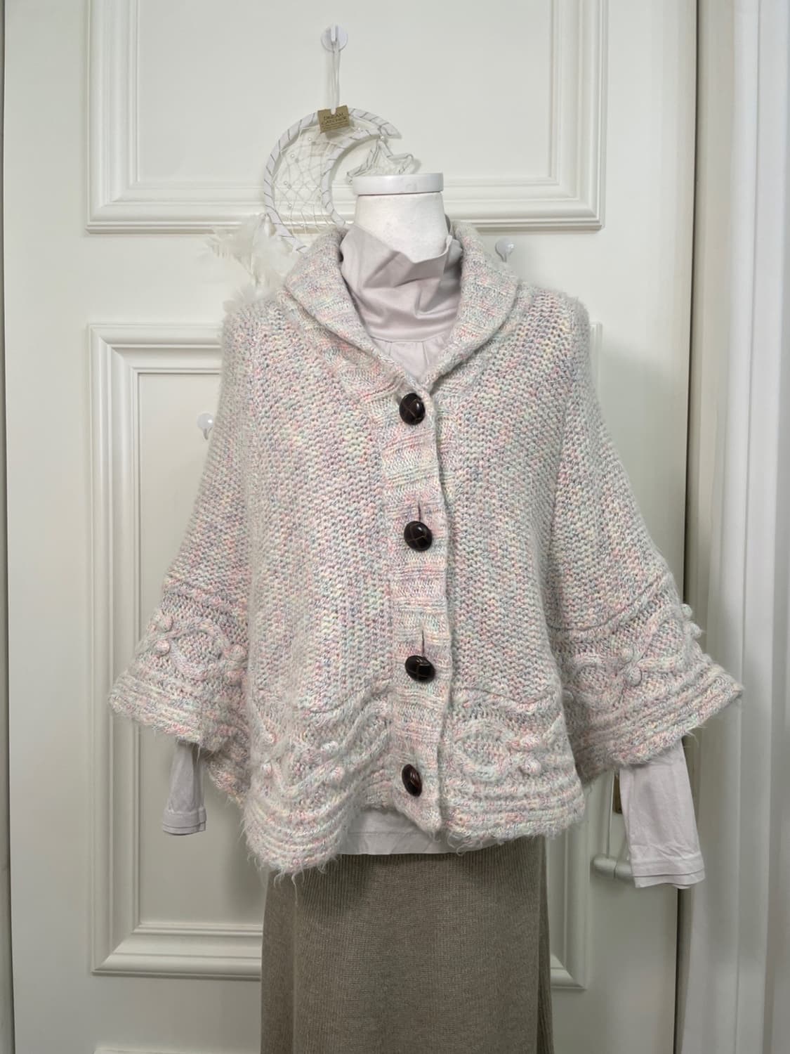 sheer gray rainbow mori sweater cape&nec 상품이미지1