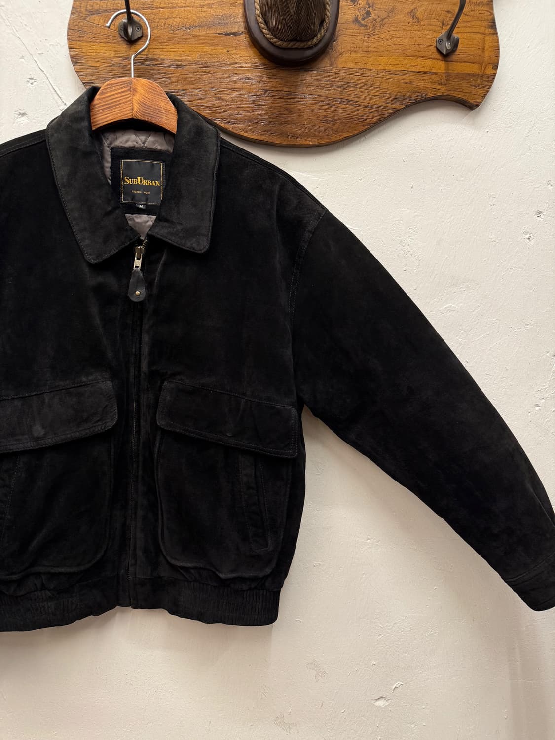 SubUrban Leather Suede Bomber Jacket 상품이미지4