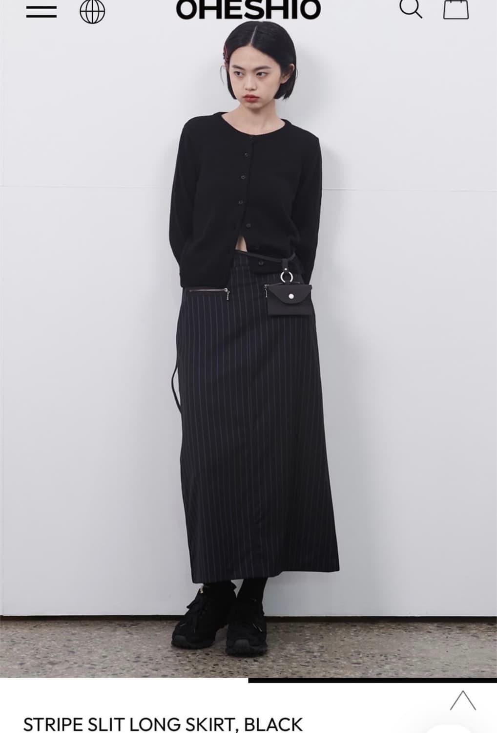 오헤시오 스트라이프 슬릿 스커트 상품이미지1