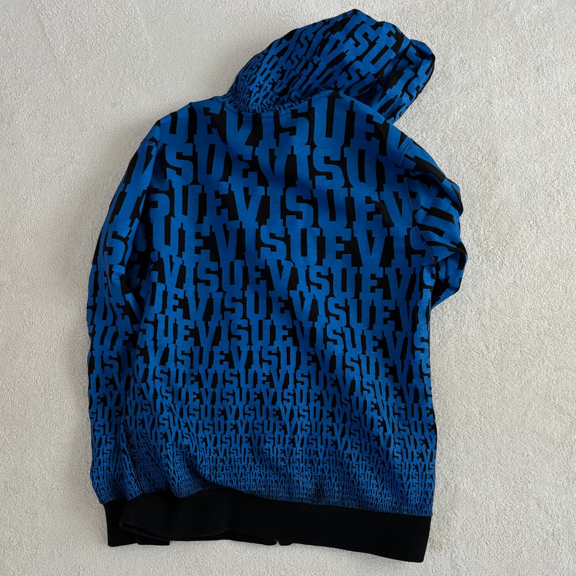 에비수 희귀 블루 풀로고 후드집업 상품이미지8
