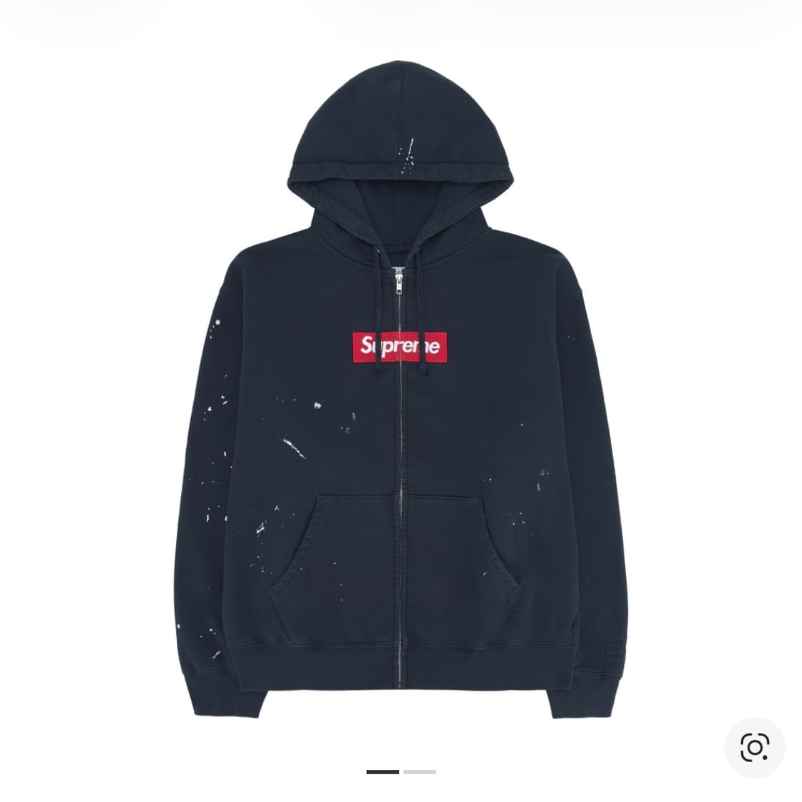 슈프림 x MM6 메종 마르지엘라 박스로고 집업 후드 스웨트셔츠 네이비 상품이미지1