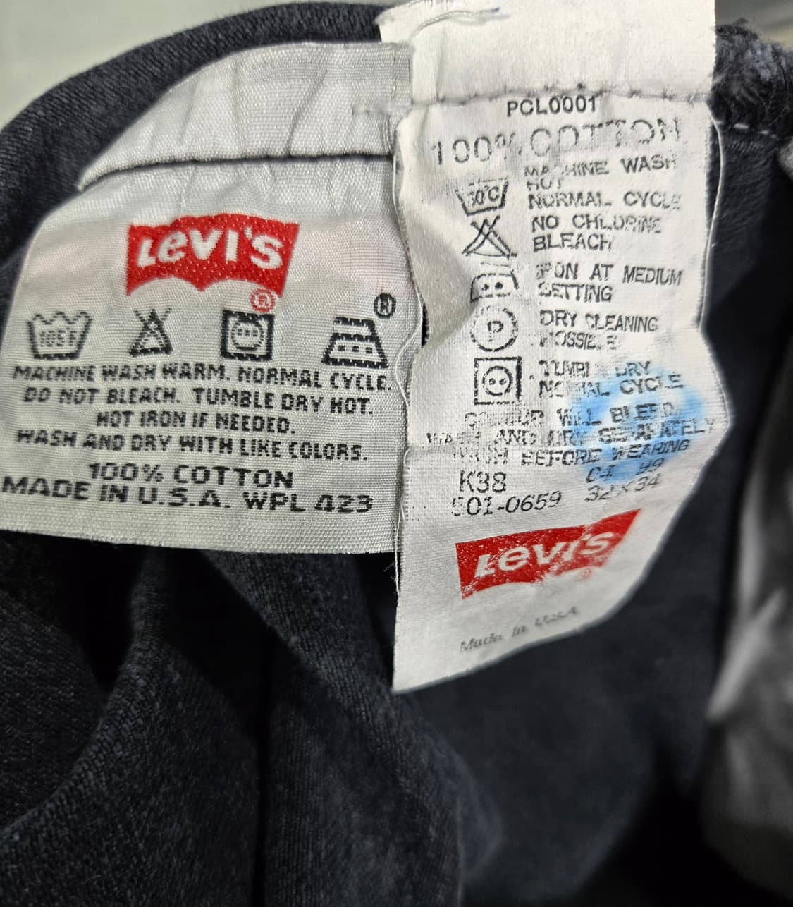 리바이스 501 Made in USA 흑청 데님팬츠 31~32 상품이미지9