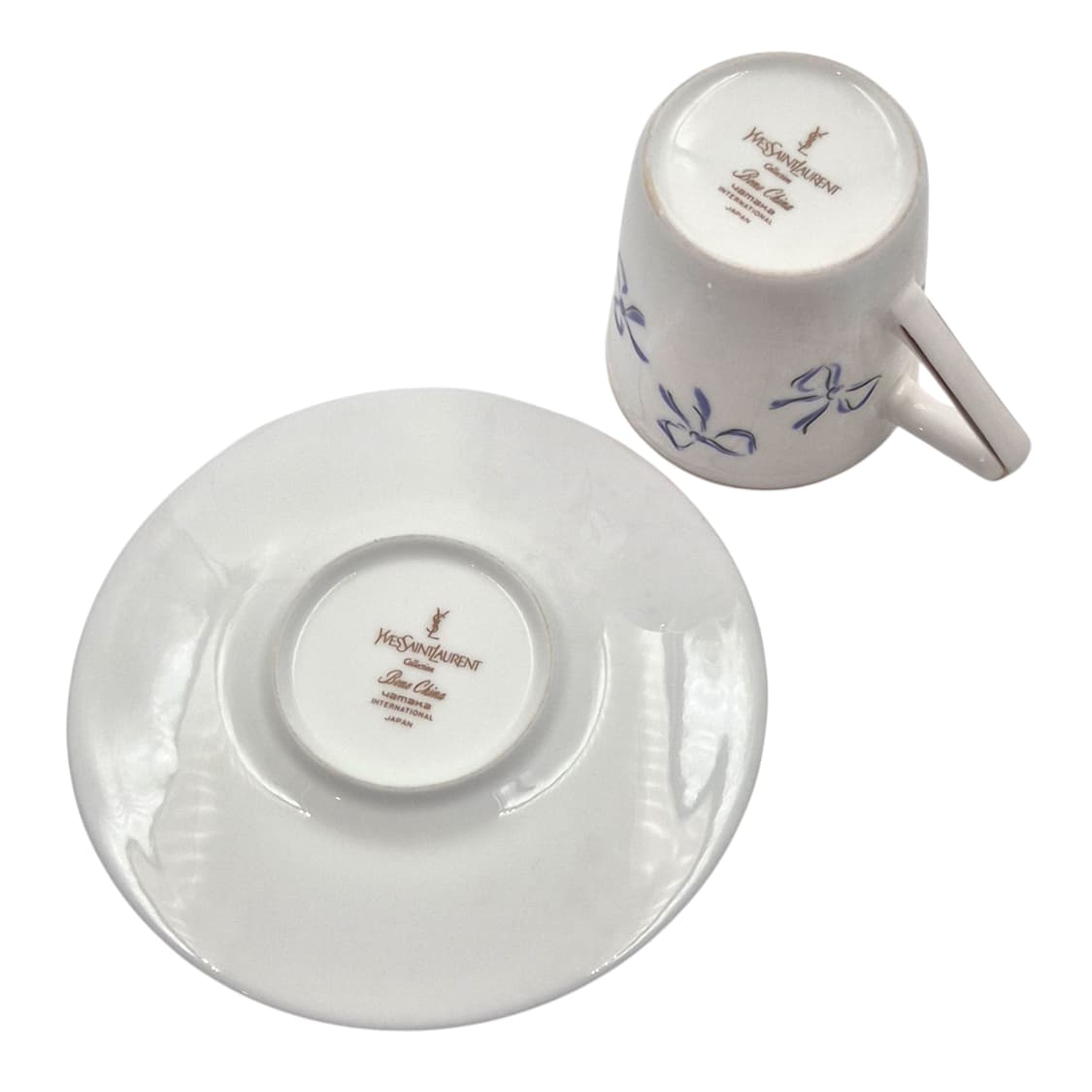 90s 입생로랑 블루 리본 찻잔&접시 1세트 상품이미지6