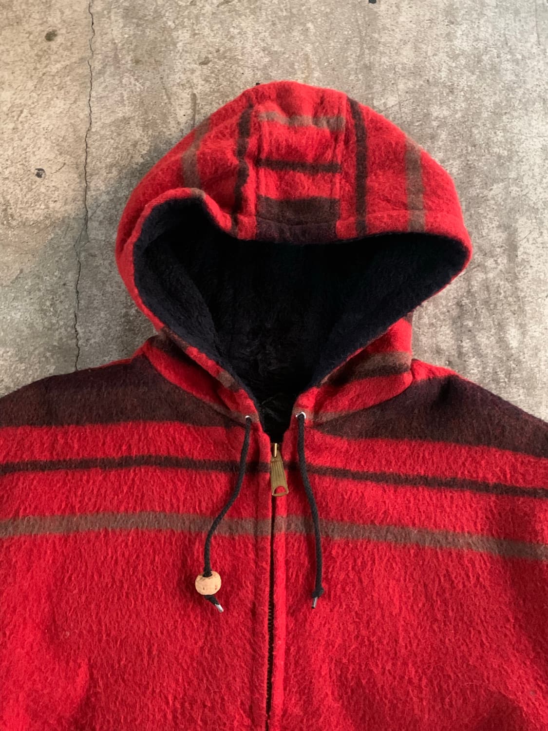 70s 오크브룩 스포츠웨어 by Sears 울 후디드 자켓 상품이미지3