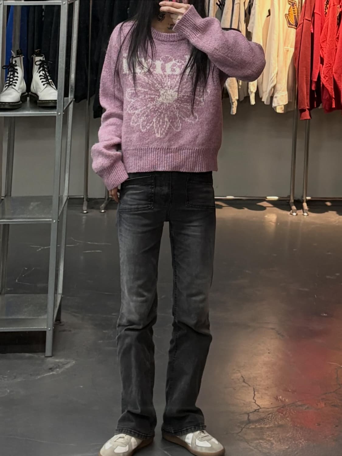 마르디메크르디 모헤어 블렌디드 니트 풀오버 라벤더A3688  상품이미지1