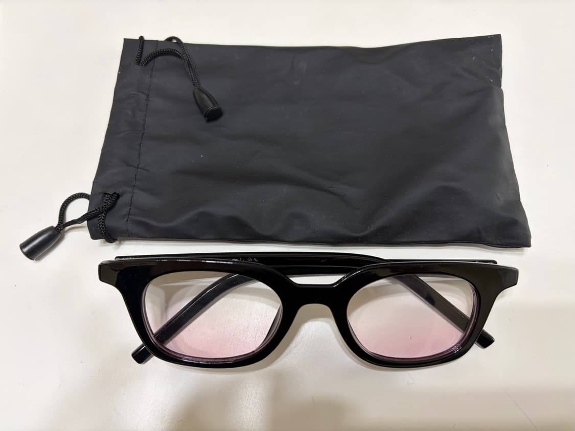 검정 뿔테 핑크 렌즈 선글라스 상품이미지3