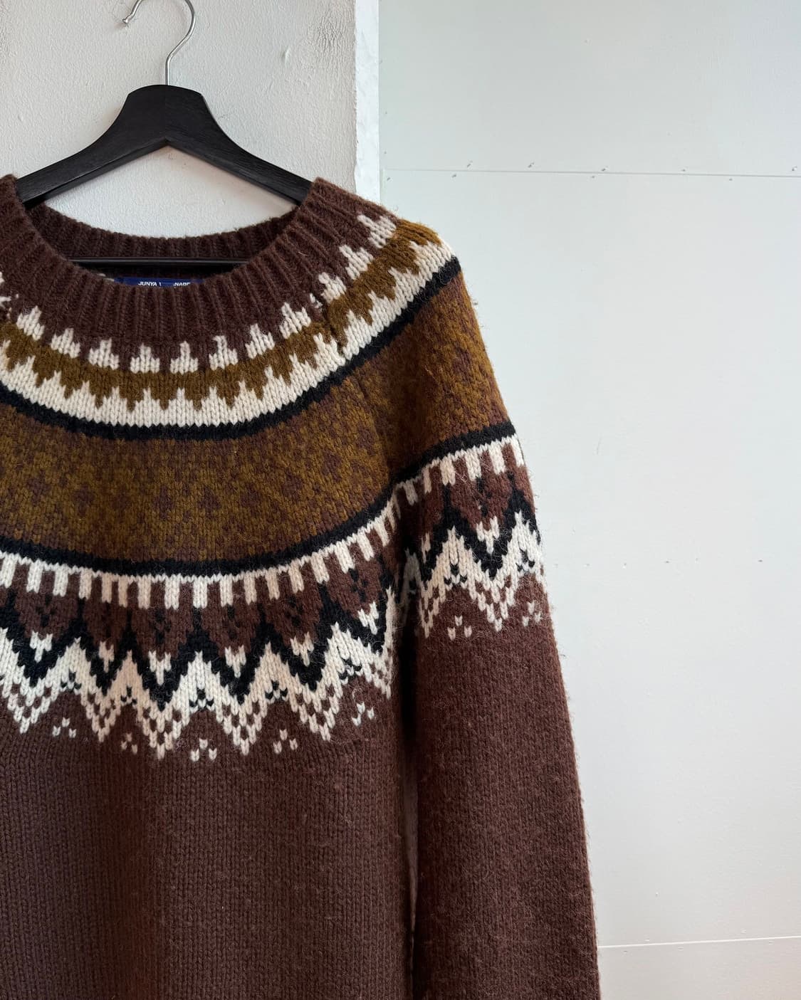 준야 와타나베 맨 브라운 노르딕 울 니트  상품이미지5