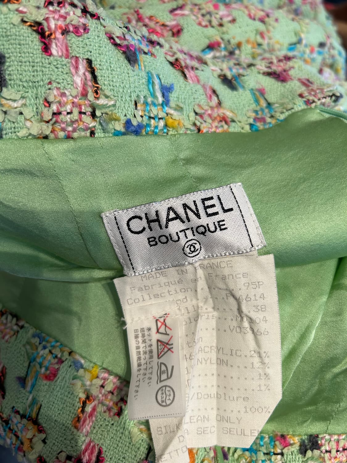 샤넬 1995 S/S collection 민트그린 트위드팬츠 상품이미지9