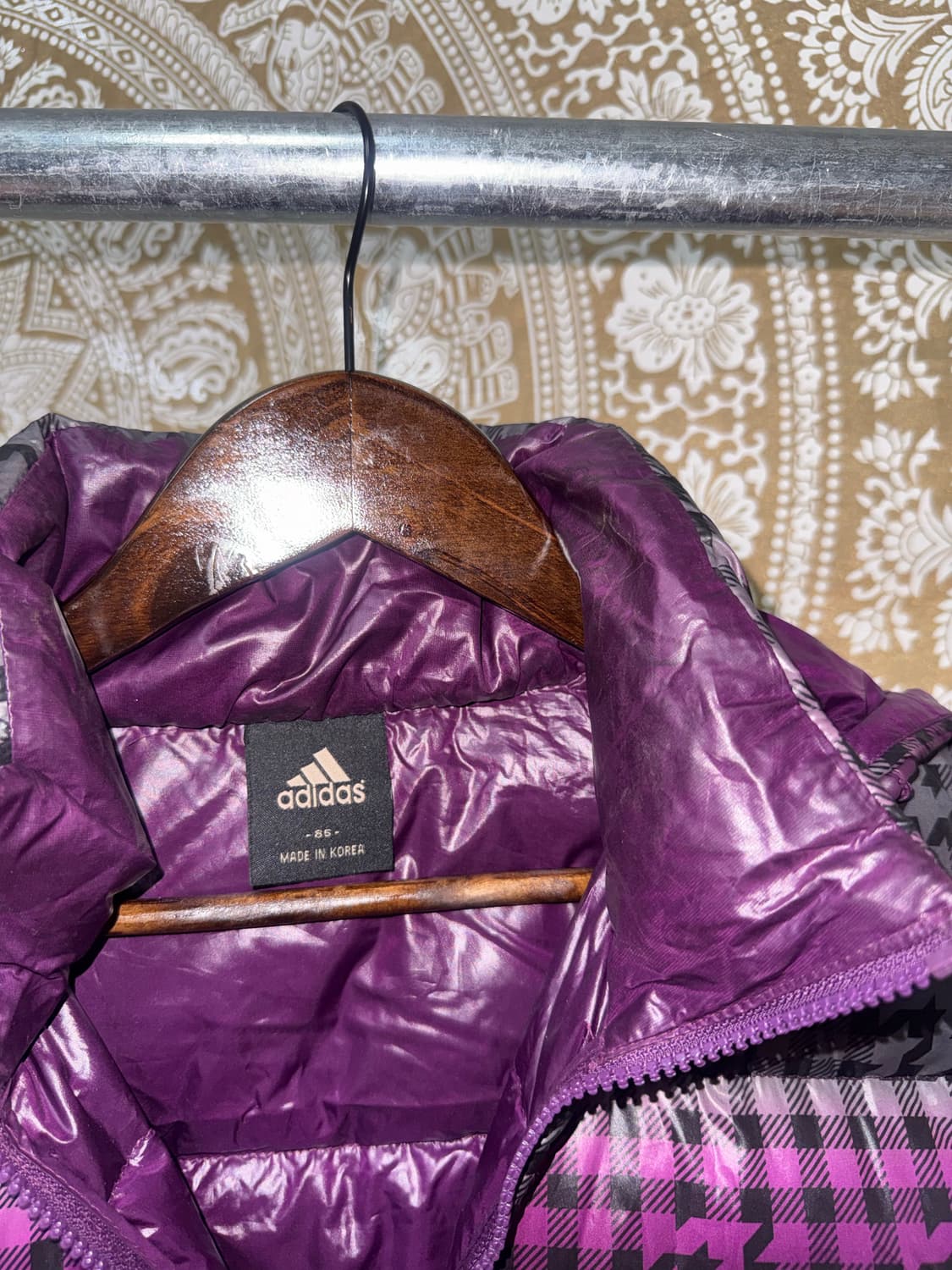 아디다스 여성 아디웜 체크 구스다운 패딩 상품이미지5