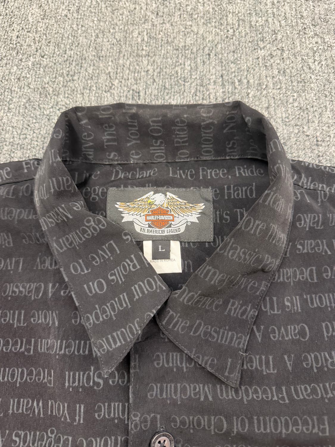 L) 할리데이비슨 빈티지 레터링 반팔 셔츠 상품이미지2