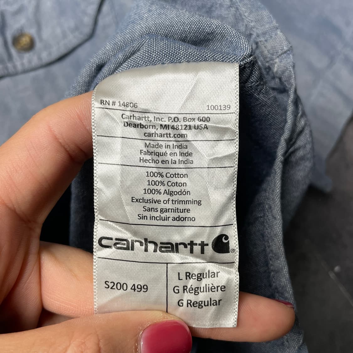 CARHARTT 칼하트 빈티지 블루 플랩포켓 반팔 워크셔츠 A01007 상품이미지10