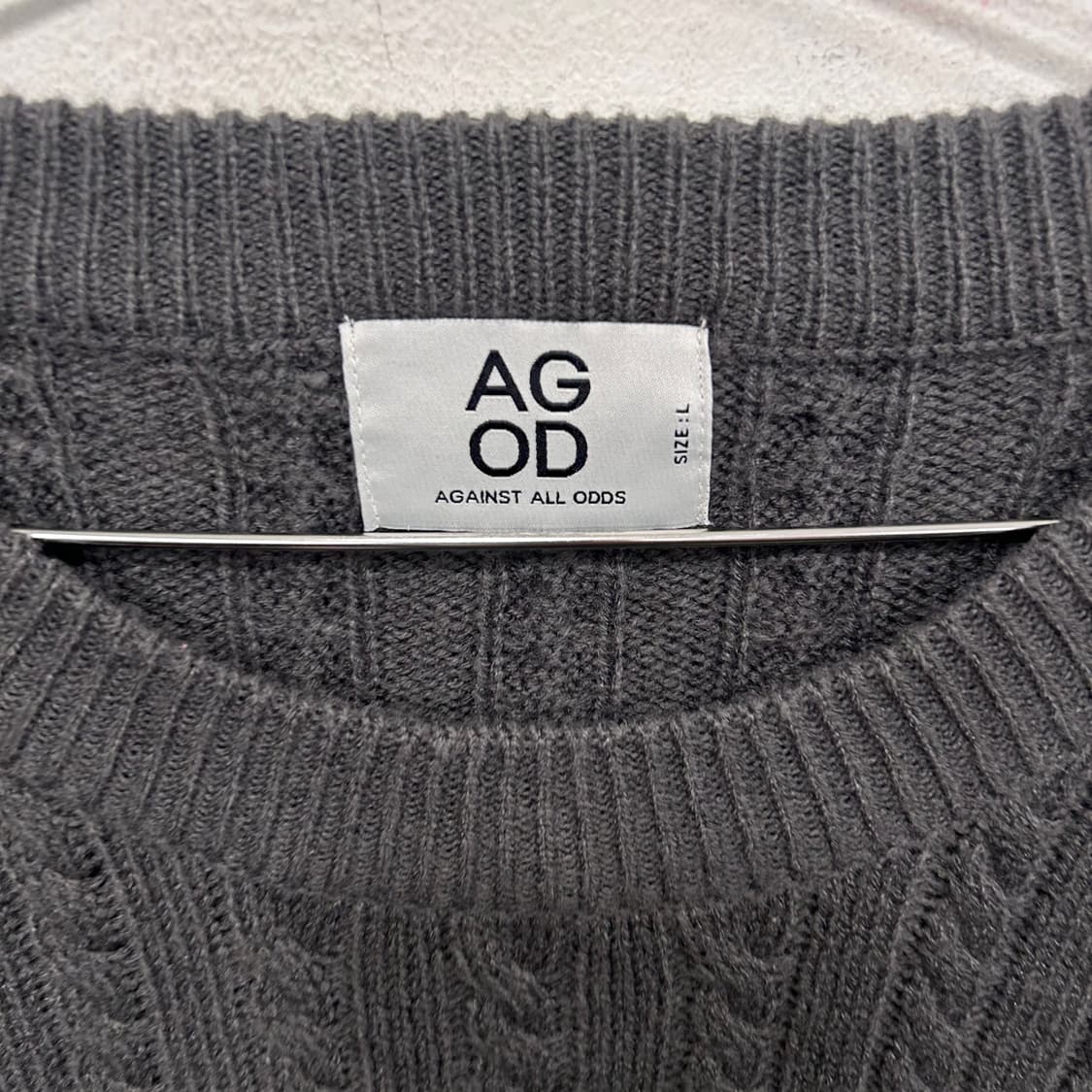 AGOD 울 모직 꽈베기 케이블 니트 상품이미지3