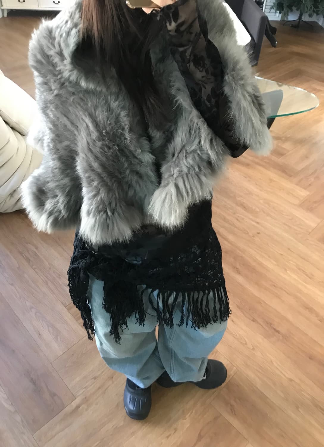 vintage rabbit fur shawl 상품이미지3