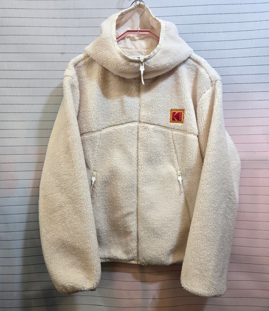 코닥 뽀글이 아이보리 후즈자켓 상품이미지1