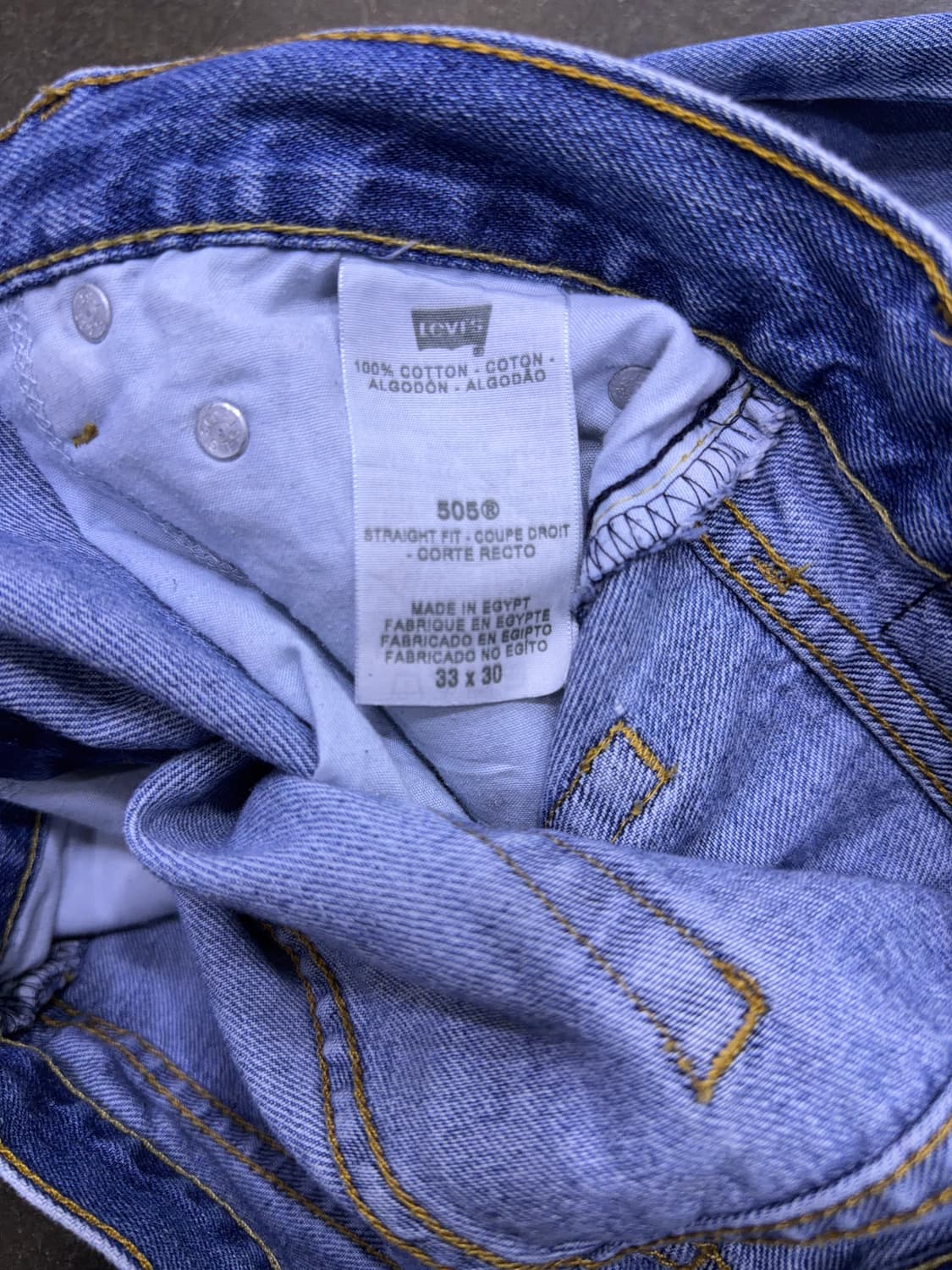 리바이스 505 레귤러 스트레이트핏 00's 워싱 데님팬츠 33 상품이미지9