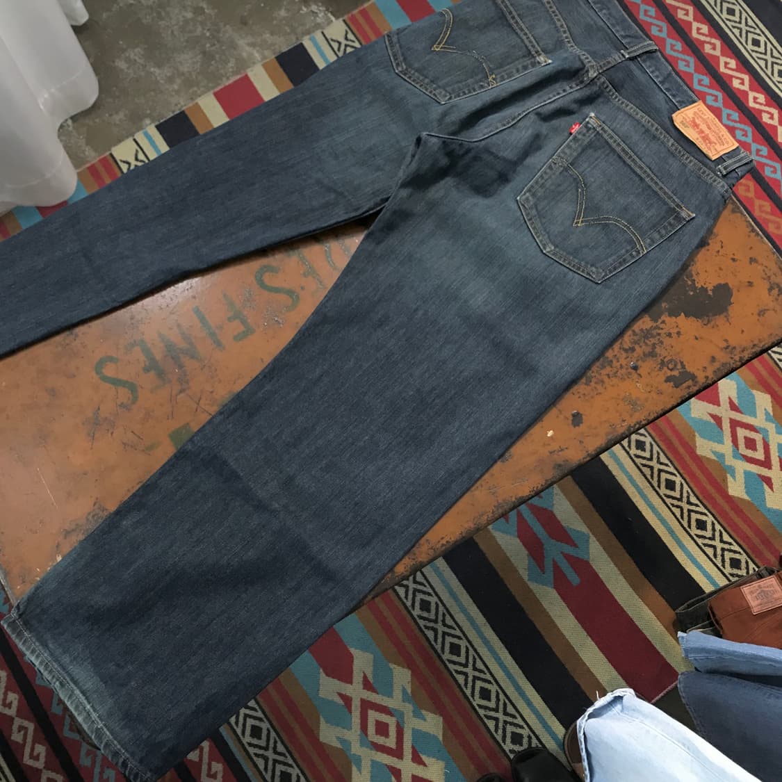 리바이스 569 다크 인디고 워시드 데님 팬츠 허리 34 35 상품이미지3