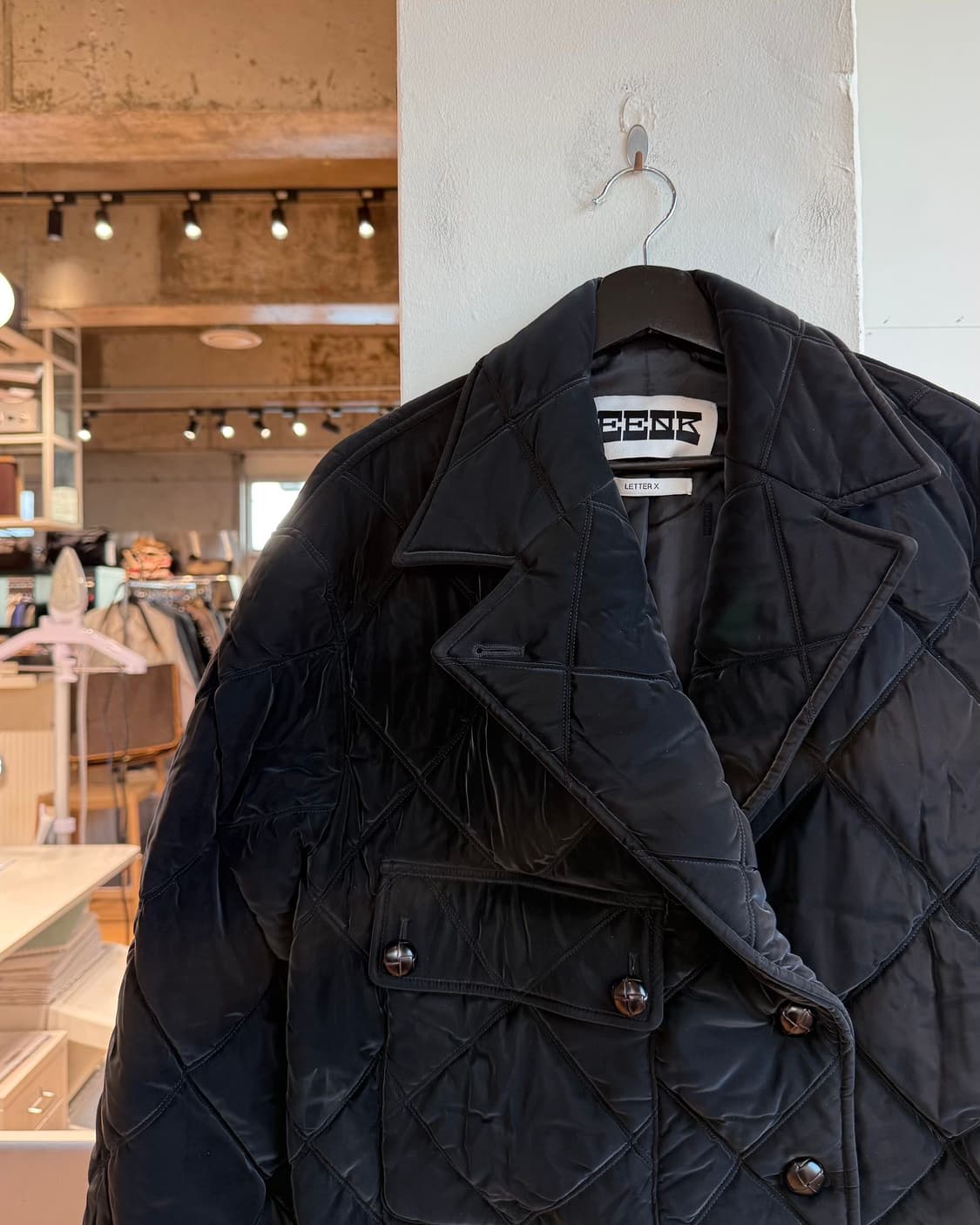 잉크 블랙 XO 싱글 포켓 퀼팅 자켓  상품이미지4