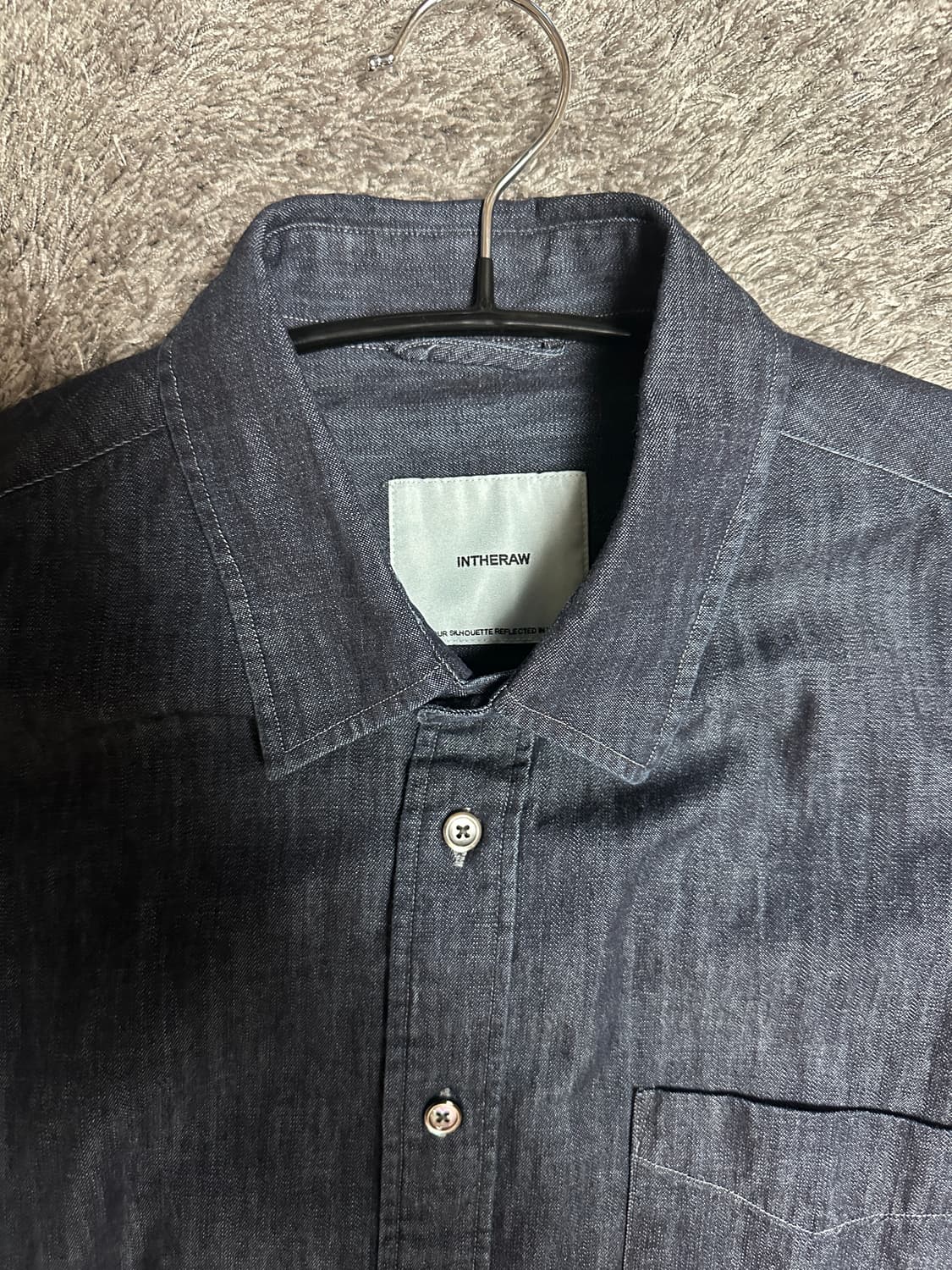 새상품) 인더로우 워시드 데님 셔츠 블루블랙 3 사이즈 상품이미지3