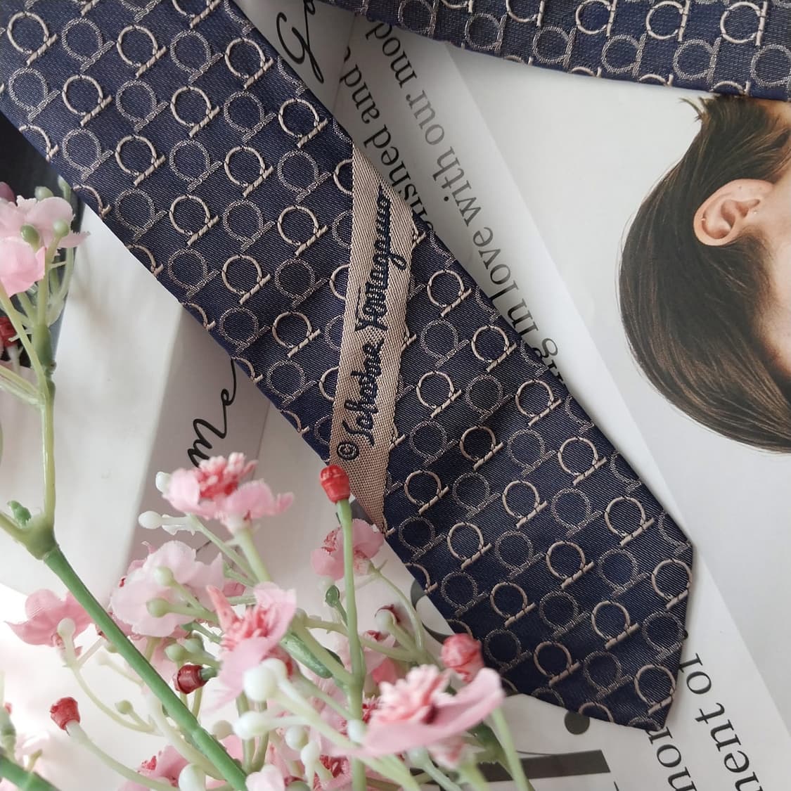 살바토레 페라가모 넥타이 다크퍼플 간치니 패턴 A+ K2191 상품이미지4